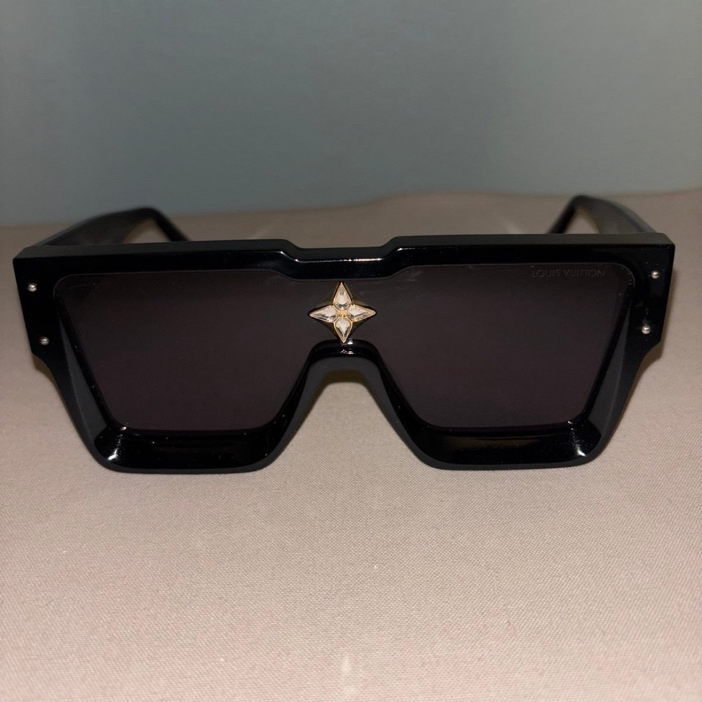 Louis Vuitton Black Sunglasses with Gold Accent